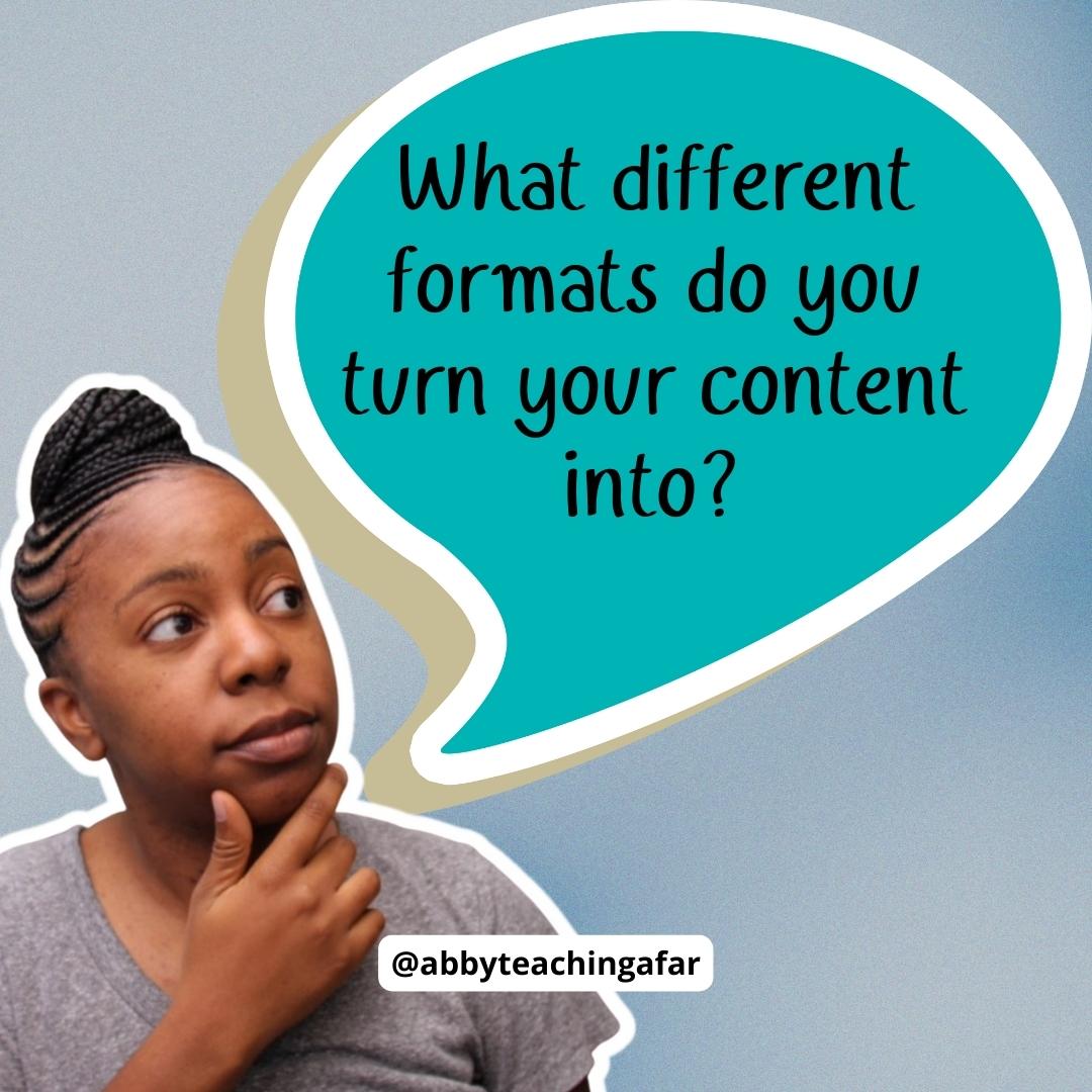 AbbyTeachAfar's tweet image. What formats do you transform your content into? Text, audio, video, or maybe something unique?

Please share in the comments 💬 

#ContentCreativity #FormatVariety #InspireEachOther #UnleashYourIdeas #ShareYourCreativity
