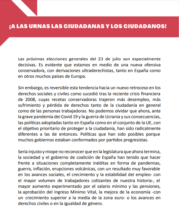 ‘A las urnas los ciudadanos’: el manifiesto firmado por Almodóvar, Buenafuente y Rozalén

Más de un centenar de personalidades animan a la movilización del voto progresista ante “una nueva ofensiva conservadora” eldiario.es/politica/urnas…
