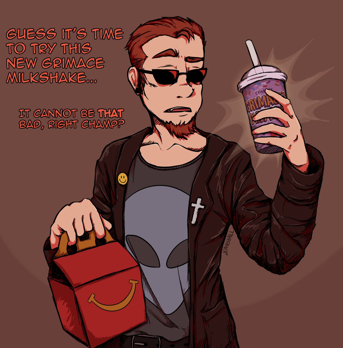 Xanshall_'s tweet photo. oops #postal2 #GrimaceShake @RWSstudios https://t.co/rI2cSDvb0j