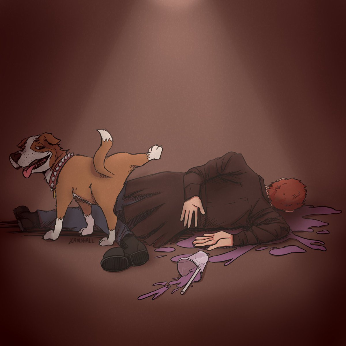 Xanshall_'s tweet photo. oops #postal2 #GrimaceShake @RWSstudios https://t.co/rI2cSDvb0j