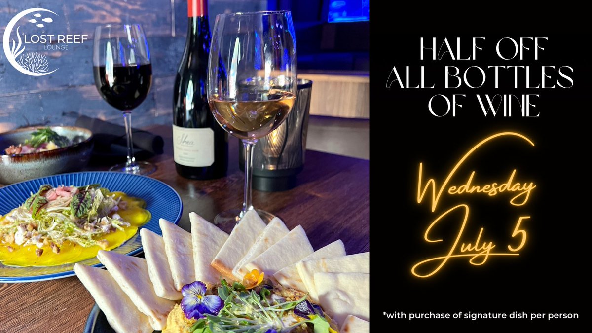 LostReefChicago's tweet photo. Indulge in the perfect glass of red, white, or rosé, and let your taste buds dance! 🍷 Hurry in before the glasses are empty! 😏
 
✨50% OFF ALL WINE TODAY✨
 
#GetLost #WineWednesday #WineLovers #HalfOffWine #LostReefLounge #SipAndSave #LakeviewEast #Chicago https://t.co/9TPJikGFn9