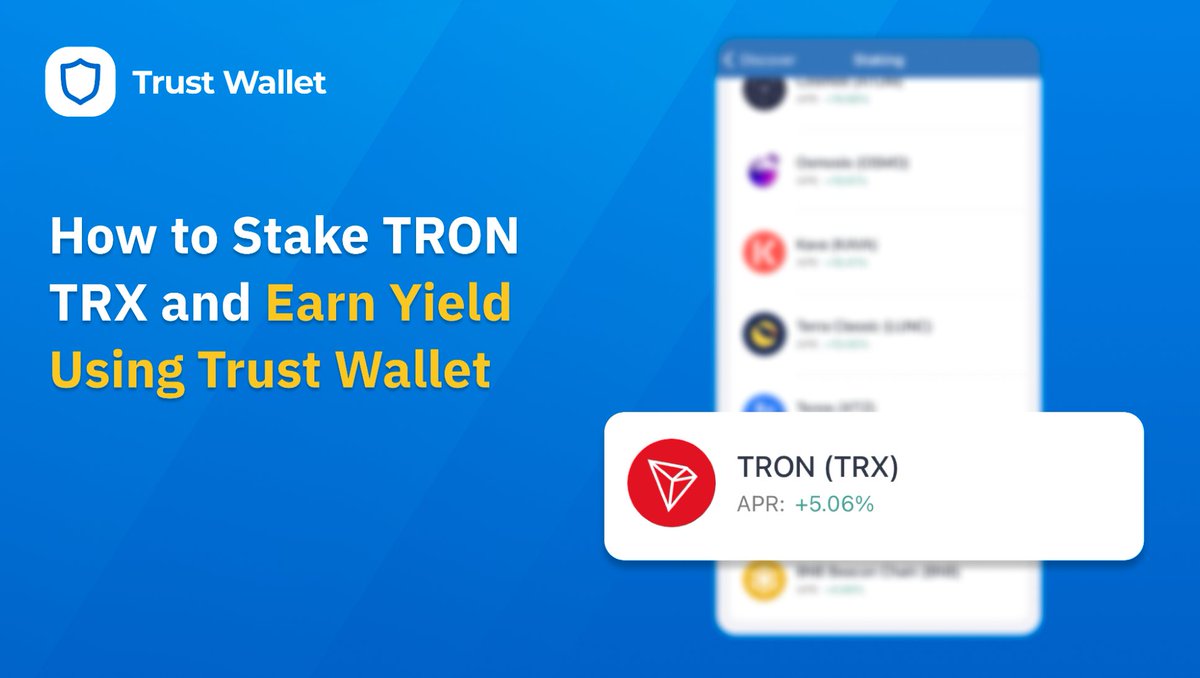 Earn more from your #Crypto by staking in #TrustWallet!

There's 11 to chose from, including #Tron $TRX, and here's exactly how you can do it 👇
blog.trustwallet.com/blog/how-to-st…