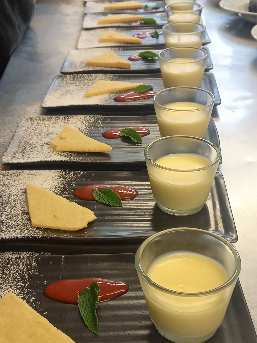 SandbachHigh's tweet photo. Last week the year 12 Food Science students were making preparations for today's special event, those desserts look delicious! https://t.co/73CRu1Nyee