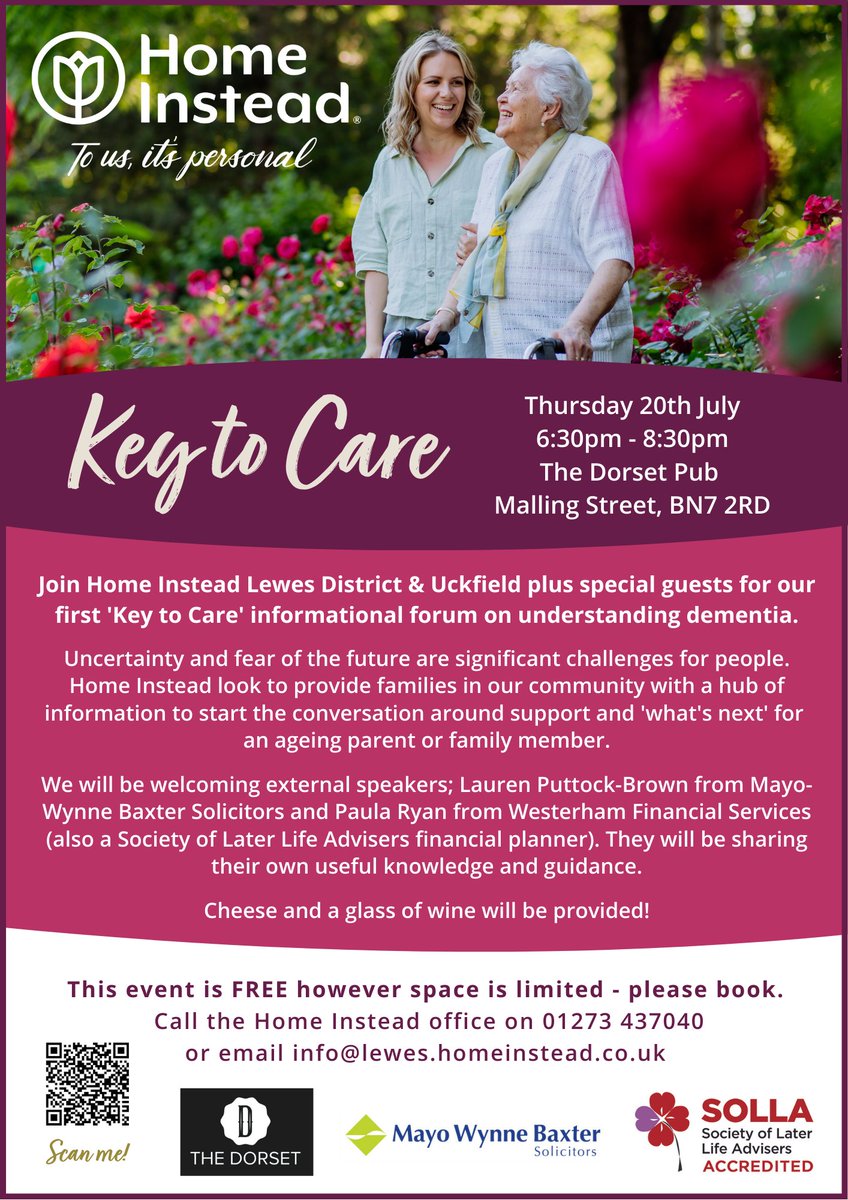 HISCLewes's tweet photo. Do you have an ageing family member who has been diagnosed with dementia? Click the link below for more information and to register for our FREE forum!
https://t.co/opPssYN9sj #keytocare #lewes https://t.co/E67RFUnBi6