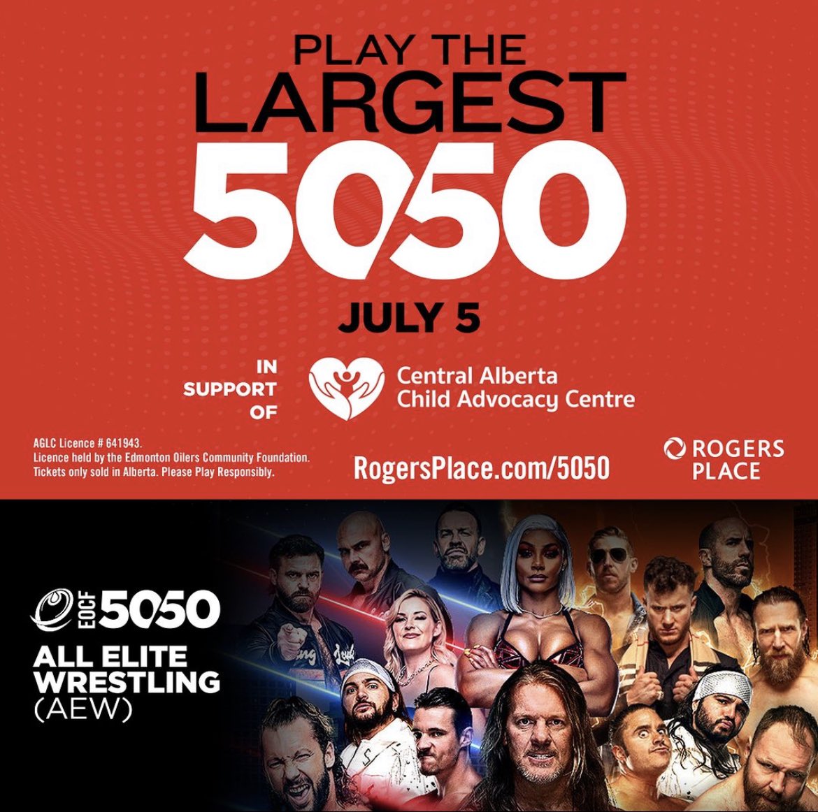 The CACAC is excited to announce that the <a href="/Oil_Foundation/">Oilers Foundation</a> has selected us for the All Elite Wrestling 50/50! 

Ends tonight at 10:00 PM!
 
Enter now at RogersPlace.com/5050. 

Net proceeds will support the CACAC!
 
#CACAC #AEW #YouAreBrave