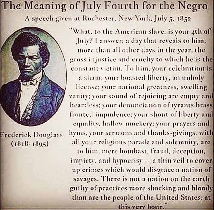 7/4 always felt awkward, dismissive, veiled, and even simplistic. As a son from the POC immigrant community, I see us caught between an american paradox of a negotiation &amp; coercion of whyte hierarchy. Every 4th I’ll read this before that anthem to reflect on what it all means.