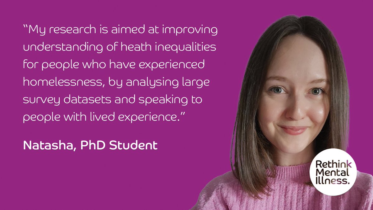 Rethink_'s tweet photo. ๐ฌ For #ResearchAppreciationDay, we wanted to highlight the impact of research when it comes to supporting people living with mental illness.
One of our researchers, Natasha, is working on the intersection between mental illness and homelessness ๐ https://t.co/6ZZum9P6T8 https://t.co/50DTlSOAuc
