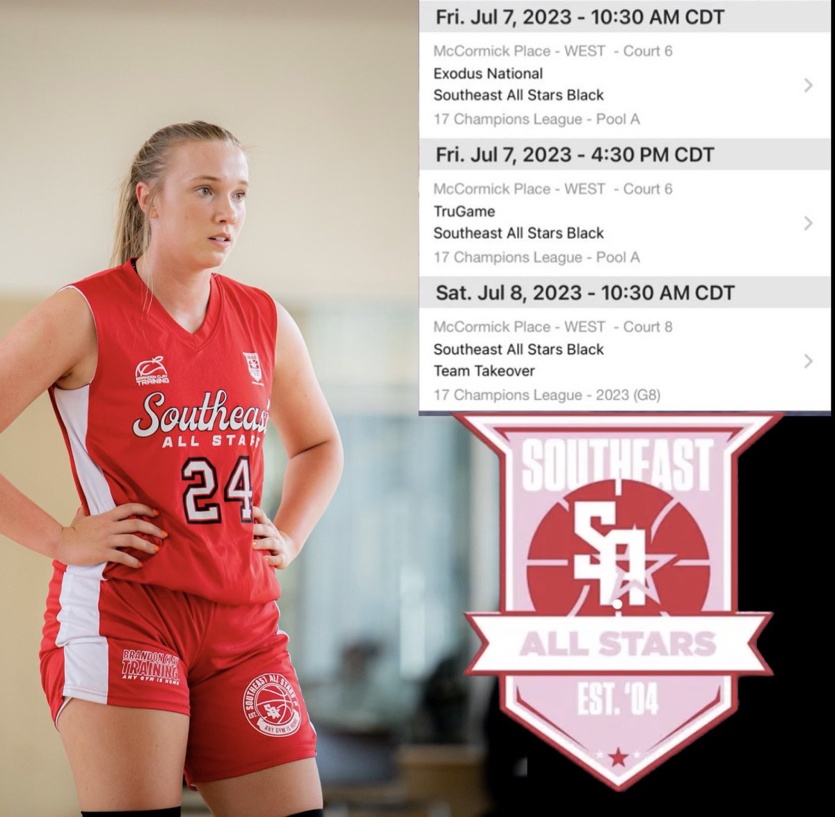 Kayla Cleaveland (@kkcleav41) on Twitter photo Headed up to Chicago! Super excited to play in the Tournament of Champions! <a href="/SoutheastAStars/">Southeast All Stars</a> <a href="/rrknightsgbb/">River Ridge Girls Basketball</a> <a href="/PureShotHoops/">Pure Shot Basketball</a> <a href="/FuryPerformance/">Fury Performance</a> <a href="/Thecoachjazz/">Coach Jazz</a> <a href="/BrandonClayPSB/">B r a n d o n C l a y</a> Headed up to Chicago! Super excited to play in the Tournament of Champions! <a href="/SoutheastAStars/">Southeast All Stars</a> <a href="/rrknightsgbb/">River Ridge Girls Basketball</a> <a href="/PureShotHoops/">Pure Shot Basketball</a> <a href="/FuryPerformance/">Fury Performance</a> <a href="/Thecoachjazz/">Coach Jazz</a> <a href="/BrandonClayPSB/">B r a n d o n C l a y</a>