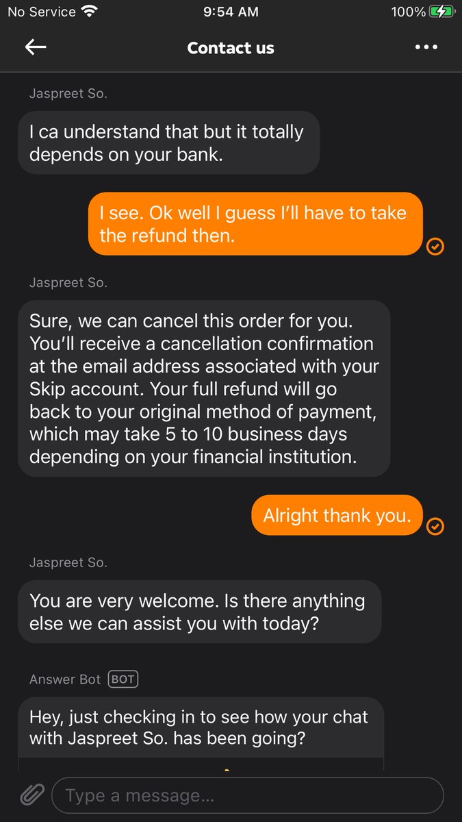 shamnaus80's tweet photo. And the end of it. @SkipTheDishes I told y’all I’d post it. 🤷🏽‍♀️ #DoBetter Sorry it’s so long but you have to have receipts, right? 😂🤦🏽‍♀️ https://t.co/iuka5kzfsT