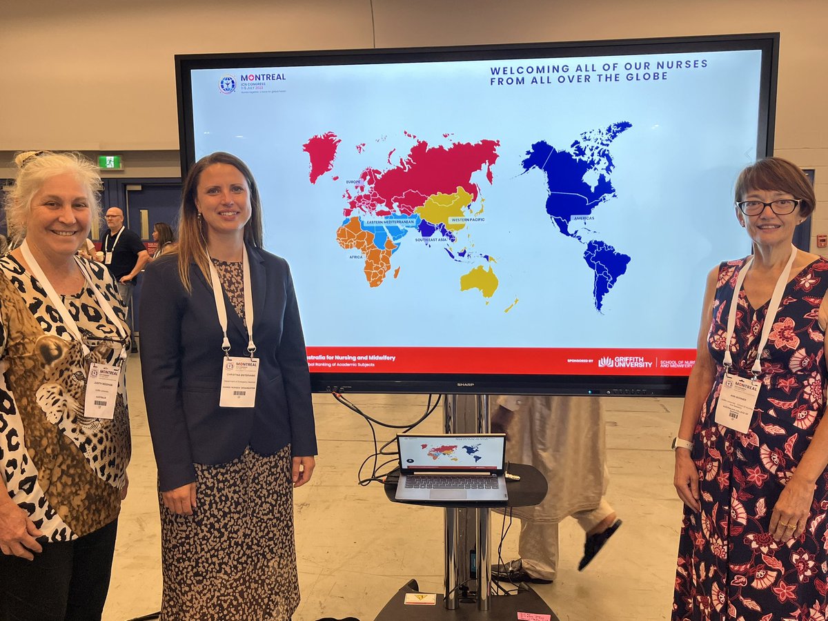 AnnBonnerProf's tweet photo. Delighted to meet Christina Ostervang at #ICN2023 and to discuss collaborations @CrillyJulia @Elisabethcoyne1 @GriffithNursing https://t.co/E4Kffm3Wyh