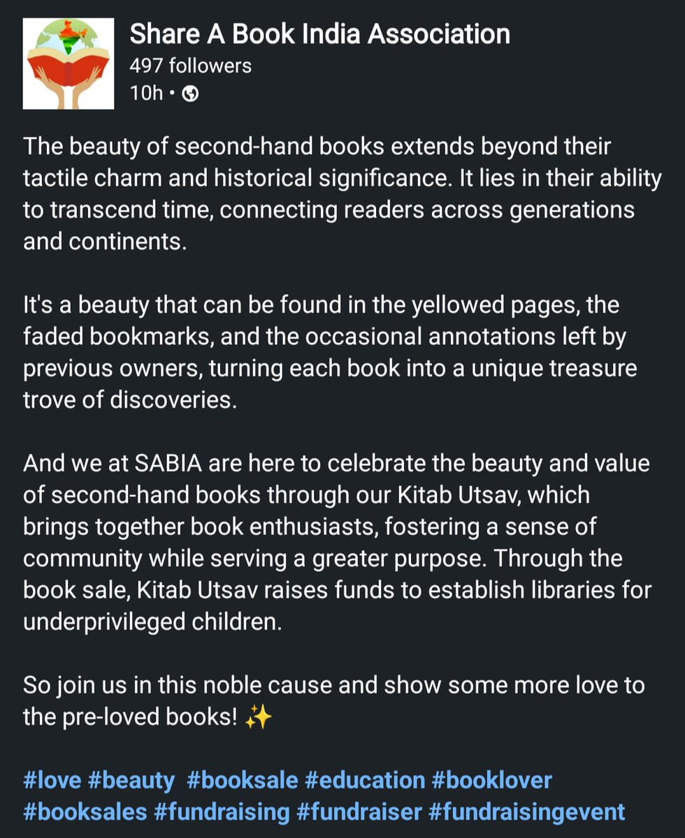 Share a book India Association tweet media