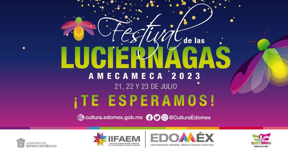 ¡Disfruta del #FestivalDeLasLuciérnagas! 

Este 21, 22 y 23 de julio en #Amecameca podrás ser parte de este magnífico espectáculo luminoso.