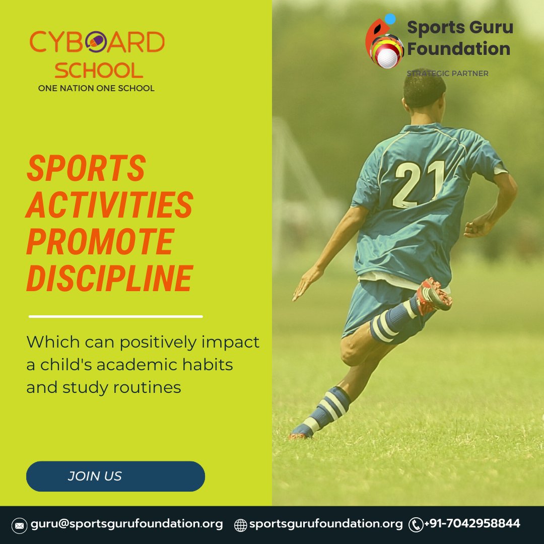Sports activities promote discipline, time management, and goal-setting, which can positively impact a child's academic habits and study routines

#DidYouKnow #SportsAndAcademics #HolisticDevelopment #UnlockingPotential #sportsandacademics #sportswithacademics #sportstraining