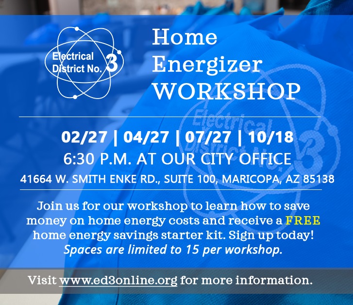 Sign up for our Home Energizer workshop today at ed3online.org/energy.../home…

#maricopaaz #pinalcounty #publicpower