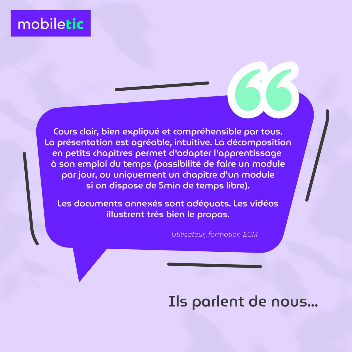 alexandre_comby's tweet photo. 💬 Retour d'expérience sur l'une de nos plateformes 🌟

#mobiletic #formationenligne #digitallearning #testimonials #satisfaction #valais #suisse #témoignage https://t.co/DdVdteAtCK