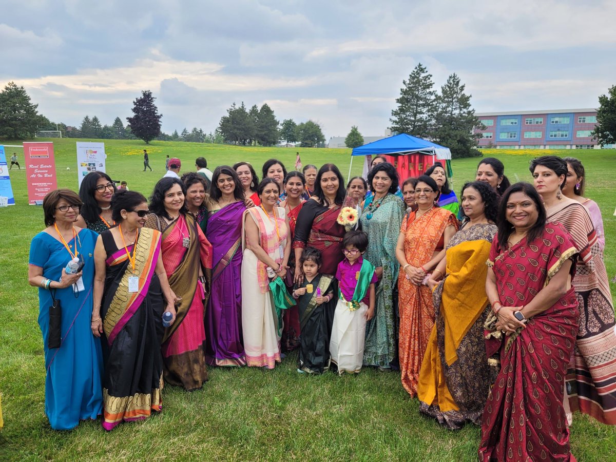 IndiainToronto's tweet photo. Embracing health and wellness with traditions! The @IndiainToronto and #CASEC organized a spectacular Saree Walk-A-Thon, covering 4.5 kms in traditional ethnic attires. A beautiful synergy of culture and fitness. CG @_apoorvasri commended the commitment of all participants. https://t.co/Bsq3qIXKVd