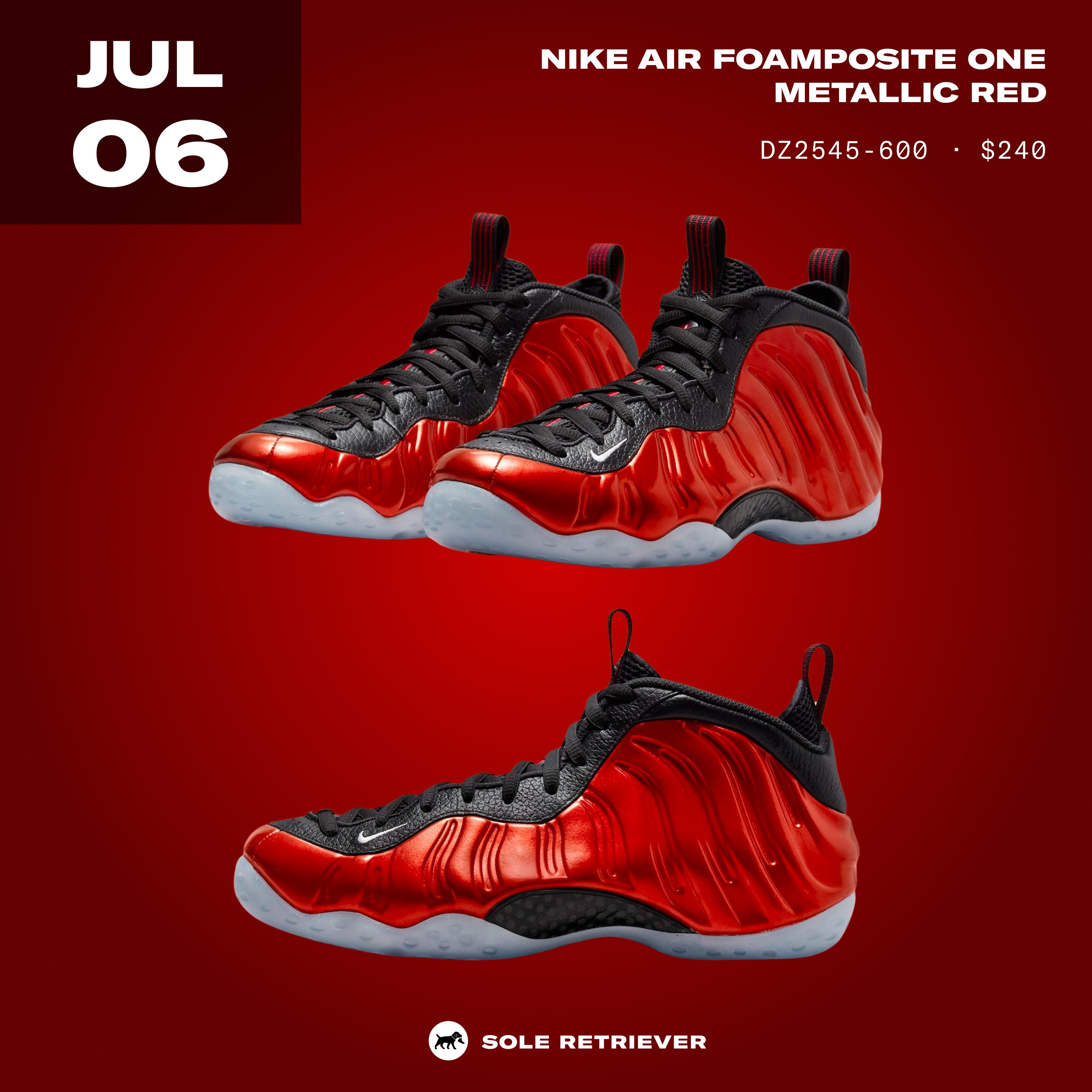 Nike AIR FOAMPOSITE ONE 'Metallic Red', DZ2545-600