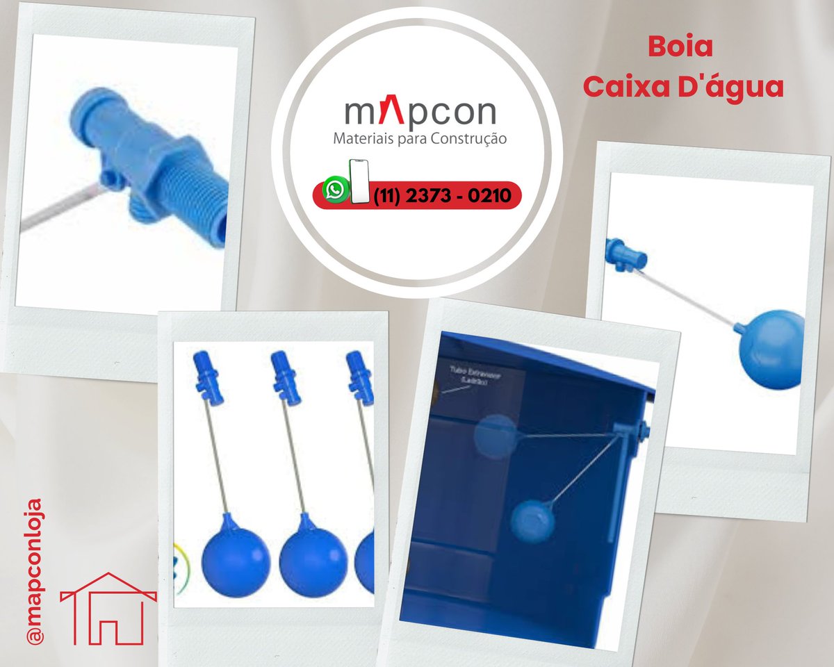 Mapconlloja's tweet photo. 👷🏻‍♀️👷🏼‍♂️ *BOIA Caixa D’água*
A função da boia da caixa d'água é regular o nível de água dentro da caixa, permitindo o abastecimento adequado e evitando o transbordamento.

Mapcon Materiais para Construção
🚨 https://t.co/yytTP4mCzH
📝 Google Maps - https://t.co/4Whjc7p0vT https://t.co/ekdFUmAMSD