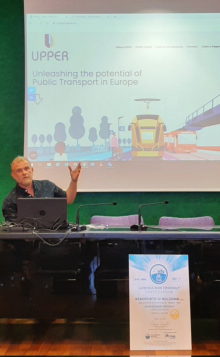 project_upper's tweet image. A big thank you to Dora Ramazzotti&amp;amp;Barbara Melotti of @BLQairport for the impeccable organization. A pleasure to have shared the floor with so many competent mobility colleagues and also with our sister project @project_spine A presto Bologna #UPPERProjectEu #MaaR @CIVITAS_EU