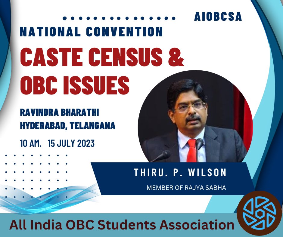 Thiru. P. Wilson will be our Chief Guest for the National Convention on Caste Census and OBC Issues. <a href="/PWilsonDMK/">P. Wilson -தமிழ்நாட்டை தலைகுனிய விட மாட்டேன்</a> <a href="/aifsoj/">All India Federation For Social Justice</a>