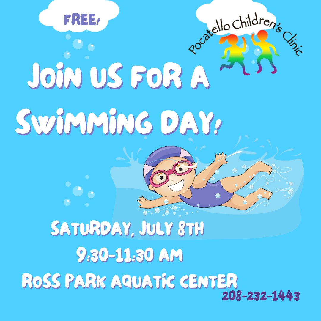 PokyChildren's tweet photo. Fun in the sun!  Join us this Saturday from 9:30-11:30 am at Ross Park Aquatic Center.

#pocatellochildrensclinic #pocatello #caring4children https://t.co/PzkQAhKNHz