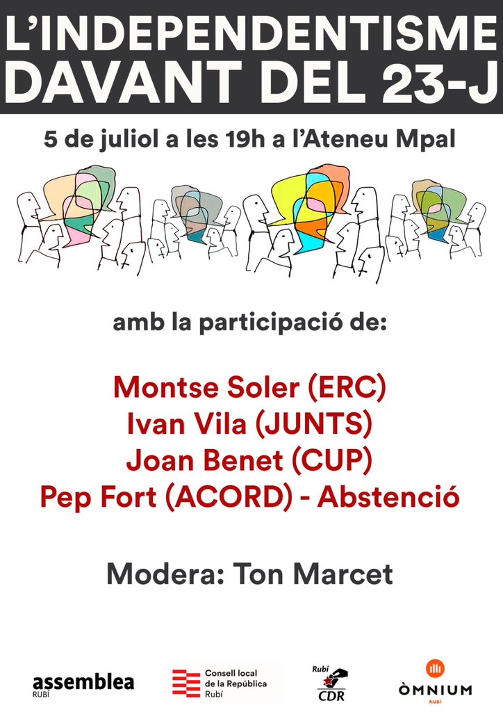 consellrubi's tweet photo. Recordeu, us esperem avui a l’Ateneu!! @Rubiperindep @CdrRubi @omniumrubi @esquerrarubi @JuntsRubi @AUP_Rubi @totrubi @DiarideRubi_ @rubitv_cat @radiorubicat https://t.co/HWCrY3GX5V