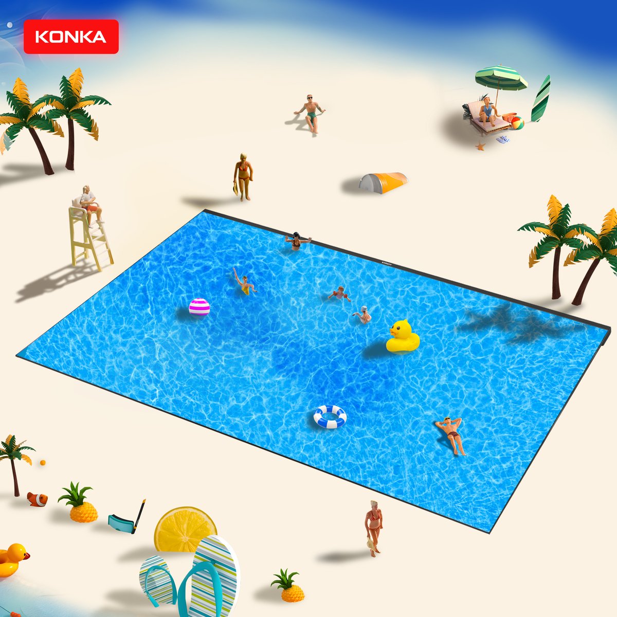 KONKA_Global's tweet image. Dive into the ultimate viewing experience with our big TV screens! 🏖️ #BigScreenBigFun