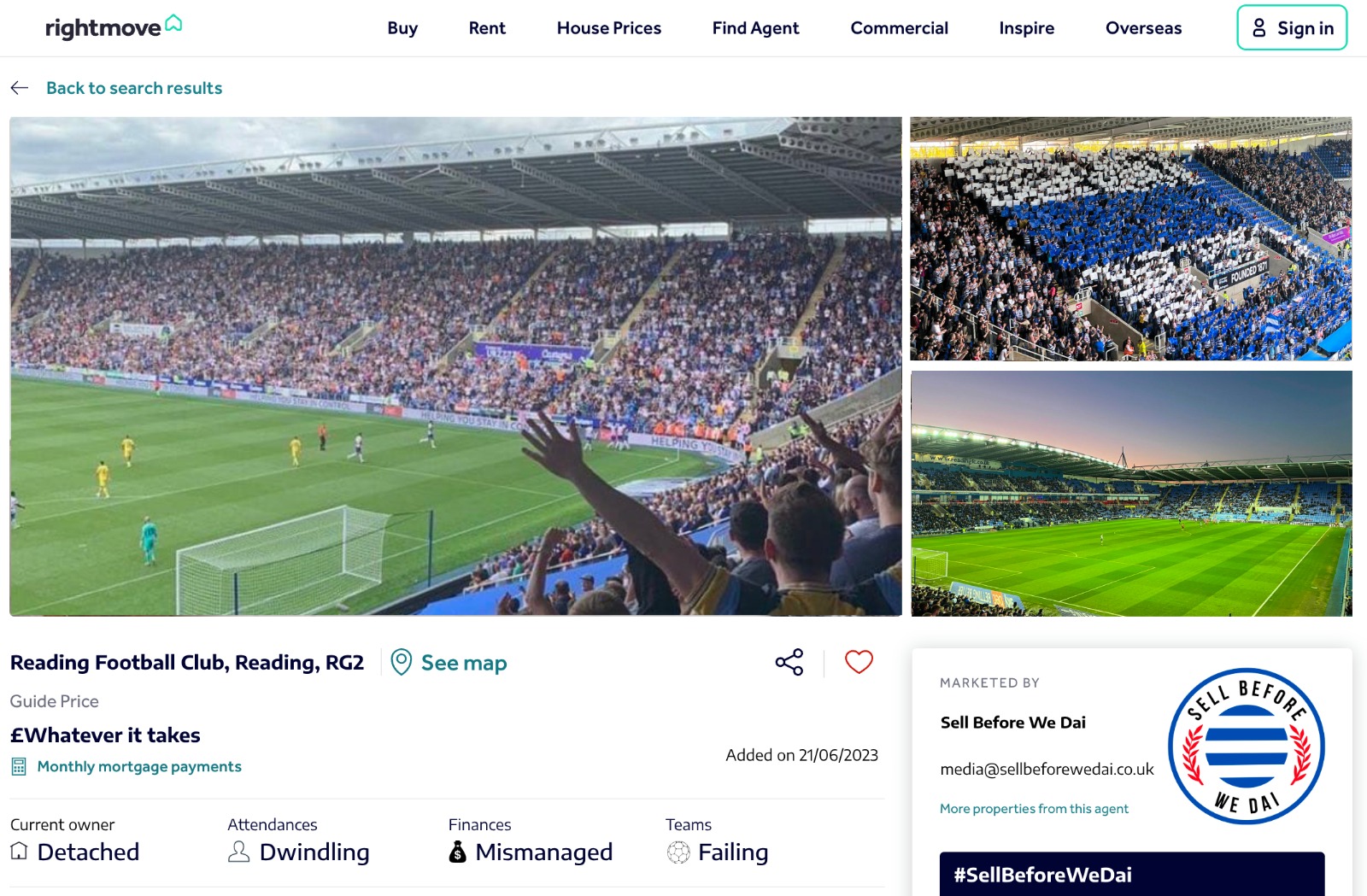 Reading fc results deals