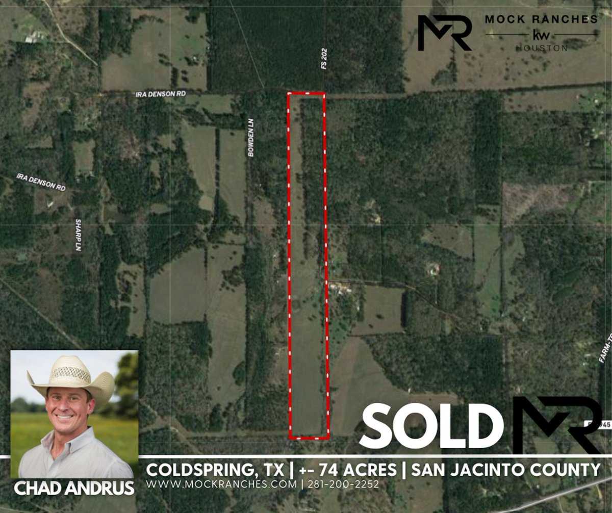 SOLD‼️
+-74 acres in San Jacinto County

Another successful transaction in the books! Congratulations to the sellers and buyers! 🥂

#mockranches #mockrancheshouston #kwland #landbrokercoop #buymoreland #landspecialist #sanjacintocounty #sold #justclosed #texasfarmsandranches