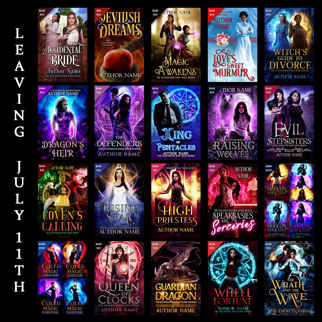 WaitesDesign's tweet photo. Clearing out my premade book cover shop continues! 

I've divided my remaining premades. This first batch will be removed on July 11th! The entire store will be shut down by August 1st. 

You can find this batch here: https://t.co/xR1iivag0T https://t.co/GrwZxErlLb