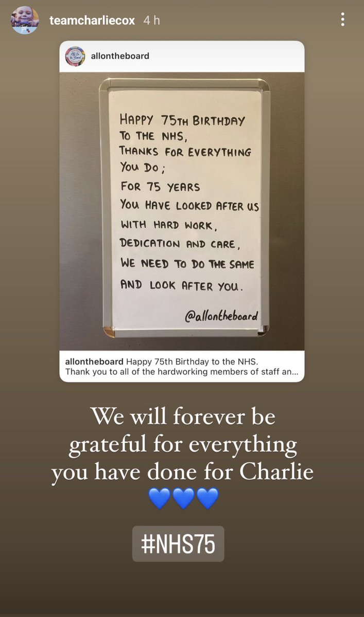 TeamCharlieCox's tweet photo. 💙💙💙💙💙 #NHS75 #NHSBirthday https://t.co/9n7XPsRulE