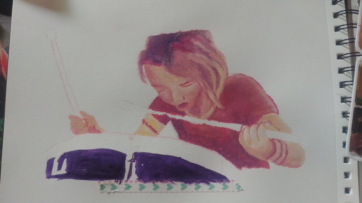 valentindochine's tweet photo. WIP  #SpiderVerse  #GwenStacy  #drum https://t.co/gLBCLpcgdM