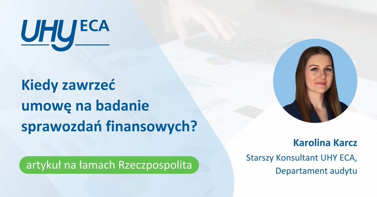 ✍️ Kiedy zawrzeć umowę na badanie sprawozdań finansowych?
📊 W jakich przypadkach można rozwiązać umowę?
💼 Kto podlega obowiązkowi badania sprawozdania finansowego?
Więcej szczegółów przedstawiamy w @artykule dla <a href="/rzeczpospolita/">Rzeczpospolita</a> . ⬇⬇⬇

bit.ly/Karolina-Karcz…