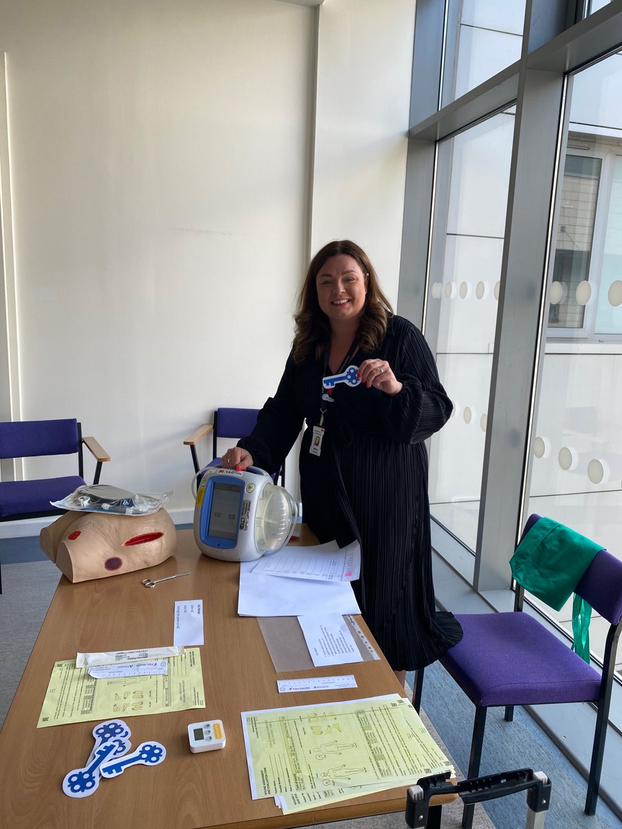 TVN_UHCW's tweet photo. Escape room stations vac therapy, safe discharge with a wound and spot the mistake AKA “Joan in a chair” with thanks to @lizekiernan and @EmmaMarcene for your help ❤️ @nhsuhcw https://t.co/D6Um2LrUDO