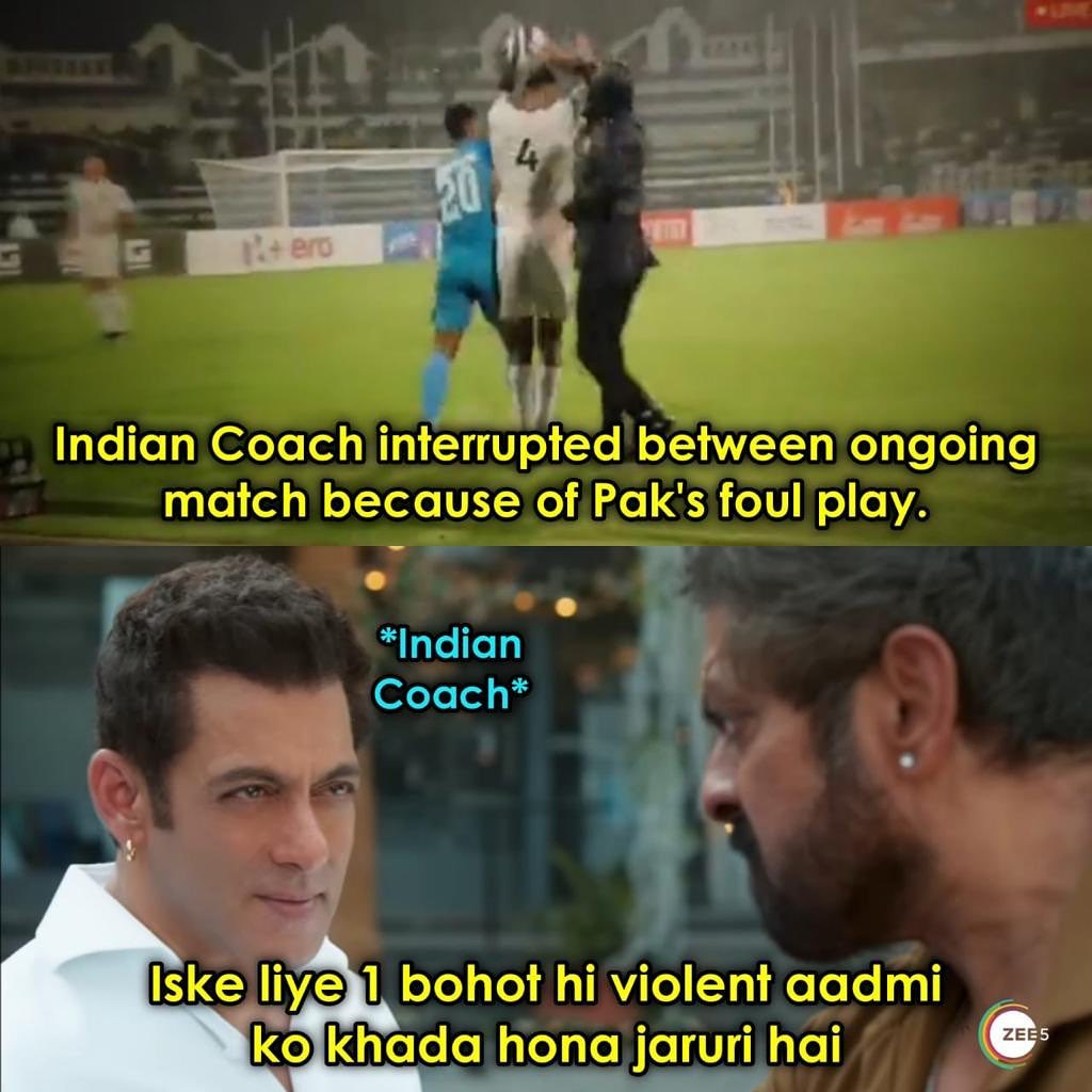 nowadays watching Indian football on television is so much fun :
#BhaijaanOnZEE5