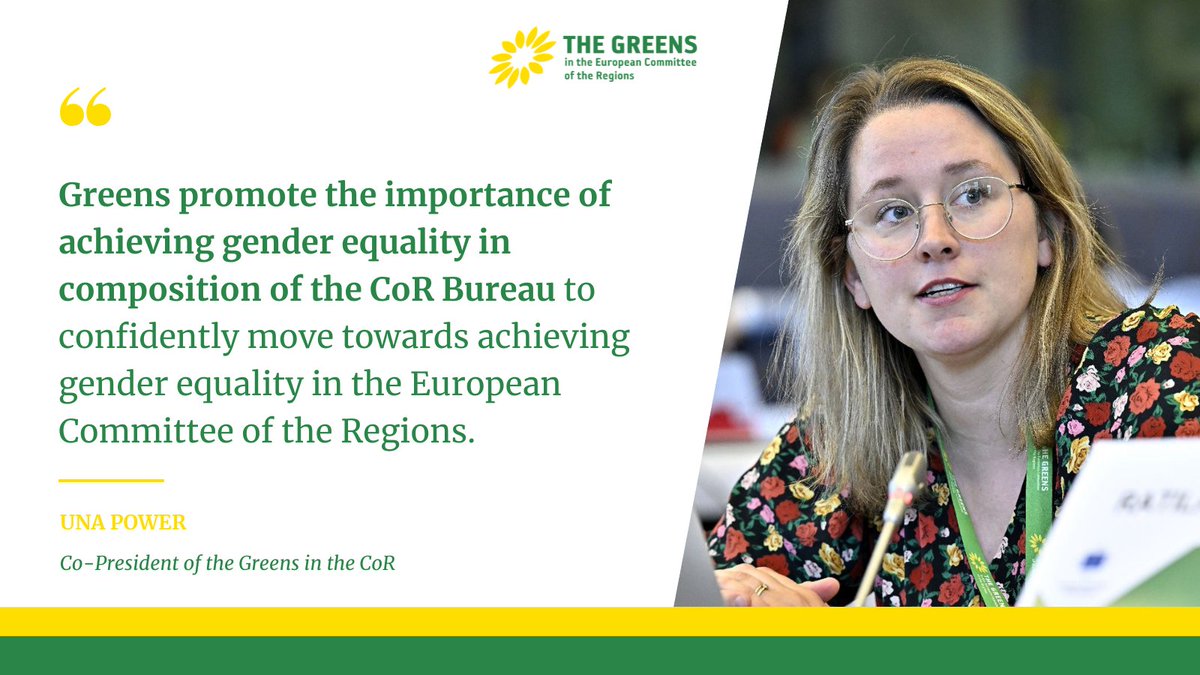 🟢💬 Greens' amendment on promoting gender balance in future composition of the CoR Bureau was adopted today during the vote on the CoR Rules of Procedures 2023👇