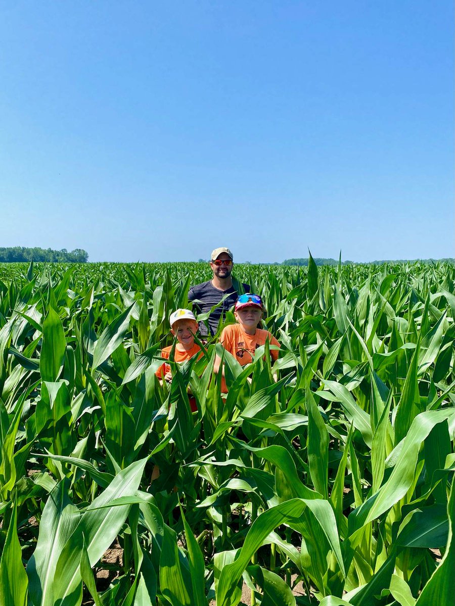 Annual July 1st photo in the corn, I thinks it made knee high.  #maizex, #ontag