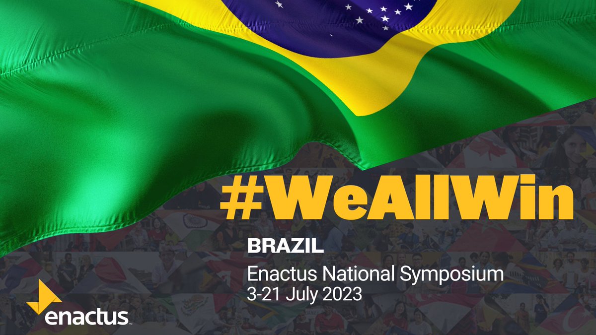 Enactus (@enactus) on Twitter photo Good luck to all teams competing in the <a href="/enactusbrazil/">Enactus Brazil</a> National Symposium taking place in São Paulo 3-21 July, 2023! 🌟
#Enactus #WeAllWin #ThriveWithEnactus #NextGenLeaders Good luck to all teams competing in the <a href="/enactusbrazil/">Enactus Brazil</a> National Symposium taking place in São Paulo 3-21 July, 2023! 🌟
#Enactus #WeAllWin #ThriveWithEnactus #NextGenLeaders