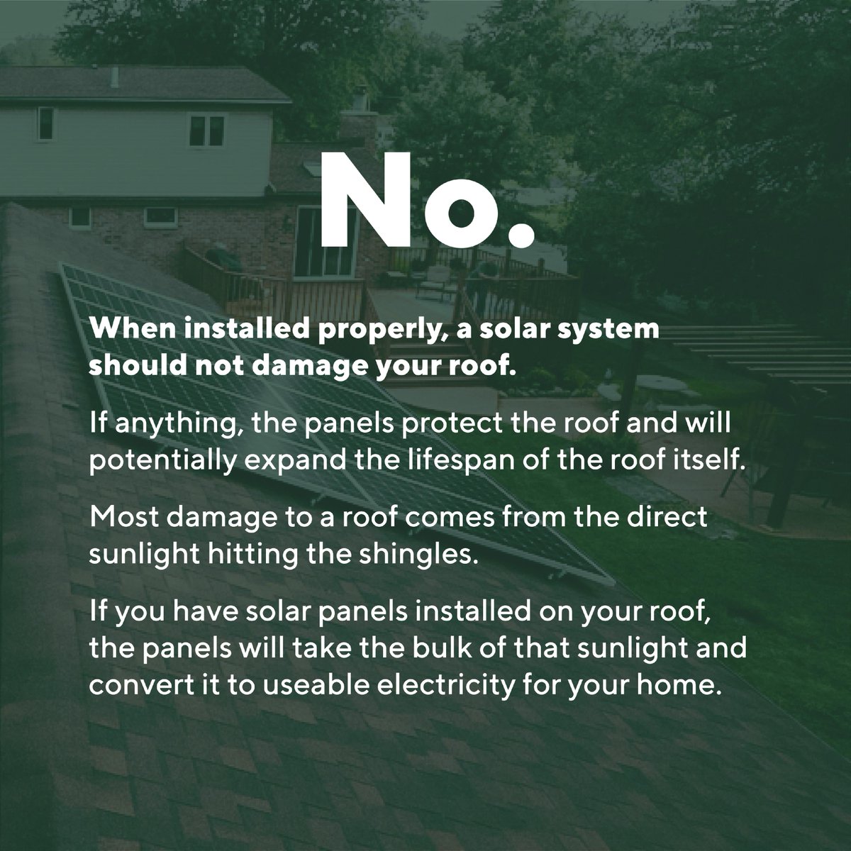SolarByCIR's tweet photo. Continuous sun exposure can break down the shingles on your roof. When installed properly by a certified NYSERDA installer, solar panels absorb the sunlight, convert it to energy and help prolong the lifespan of your roof!

Tap on our link in bio to learn if Solar is Right for... https://t.co/ebChmNQOoc