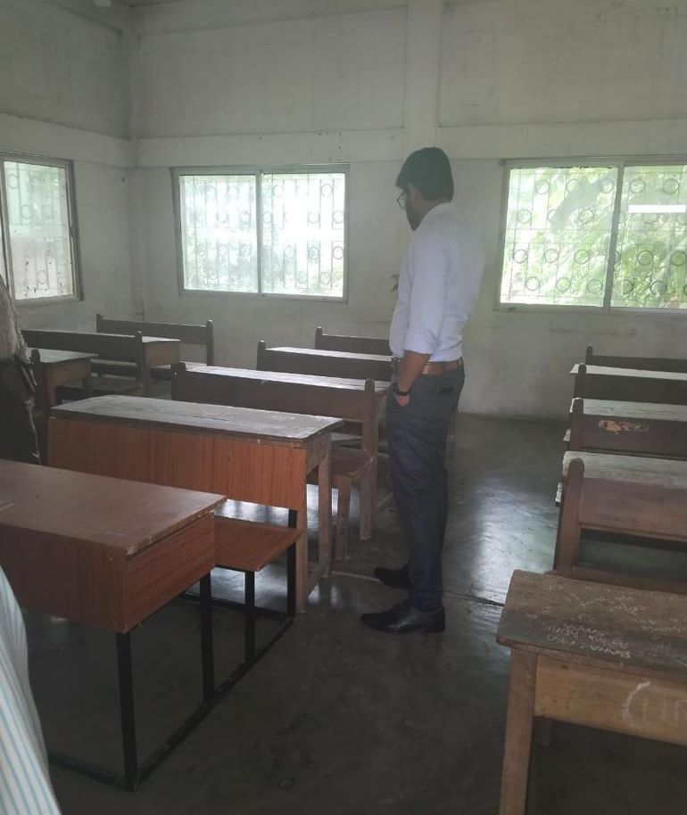 DC conducted inspection at examination centres for "Common Recruitment examination for Various Group C Matrix level posts scheduled to be held on 09/07/2023. All facilities were ensured for candidates and necessary directions were issued to all line departments.