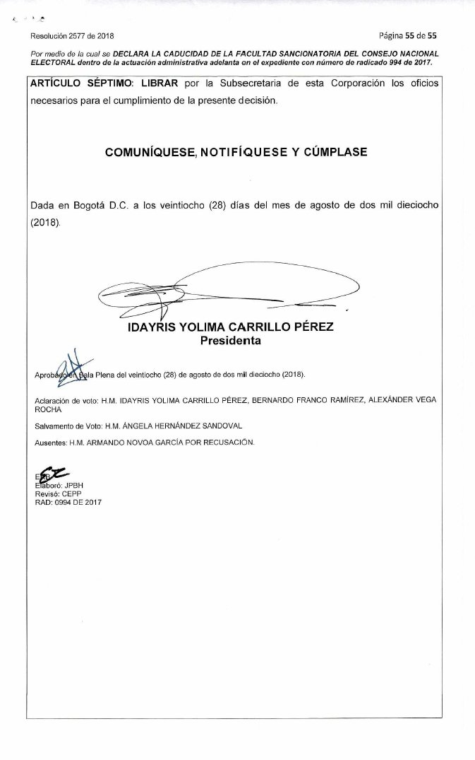 Melquisedec70's tweet photo. En 2018, el @CNE_COLOMBIA  archivó por caducidad, sin analizar ninguna de las múltiples pruebas, investigación contra la campaña 2014 de Santos por la financiación ilegal de Odebrecht (US$1 millón). 
Y remitió el caso a la @CamaraColombia de Representantes, que nunca hizo nada https://t.co/BQu2IDvrTD