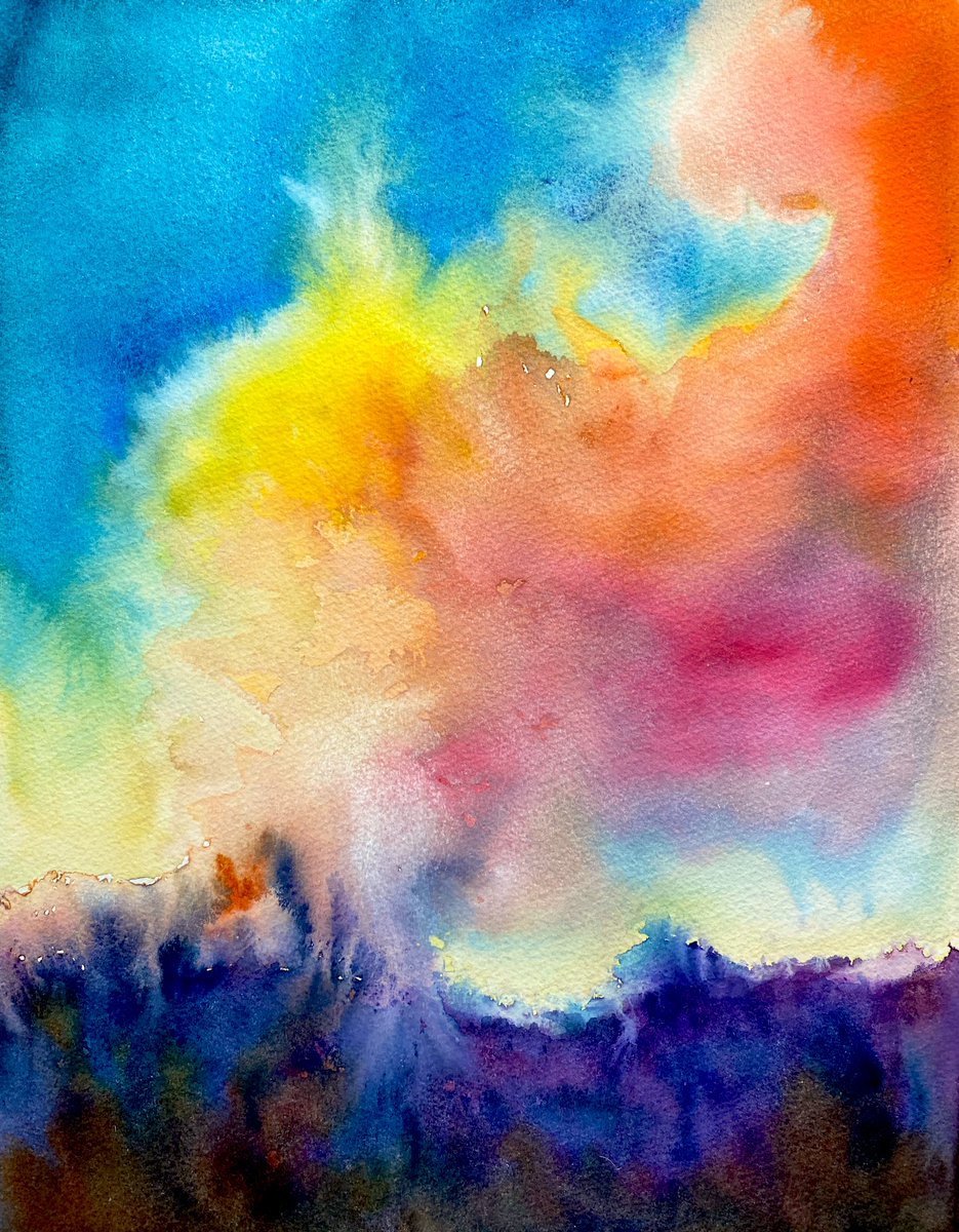 “Cloud Study”, watercolor on paper✨ #art #Artist #expressionism #fineart #ArtistOnTwitter #painting #storm