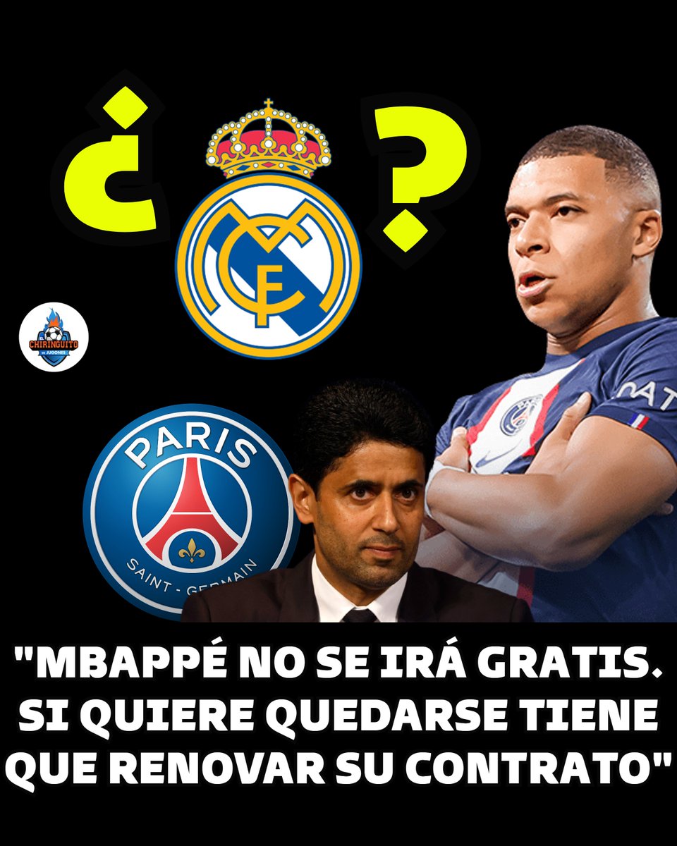 🤔🐢 Tras escuchar a Al Khelaifi, presidente del PSG...

⚪️ ¿Crees que Mbappé viene este verano al Real Madrid?

🔁 Sí
❤️ No