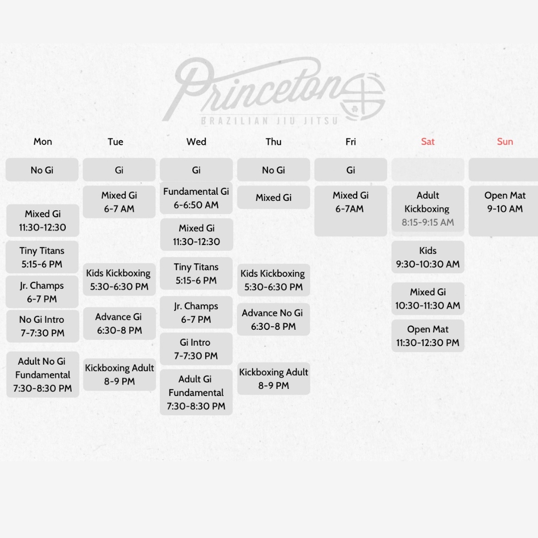 New Schedule Starts today 7/5/2023. 

Let's make this new schedule the catalyst for reaching new heights, pushing boundaries, and unlocking the very best version of ourselves.

See you on the mats.