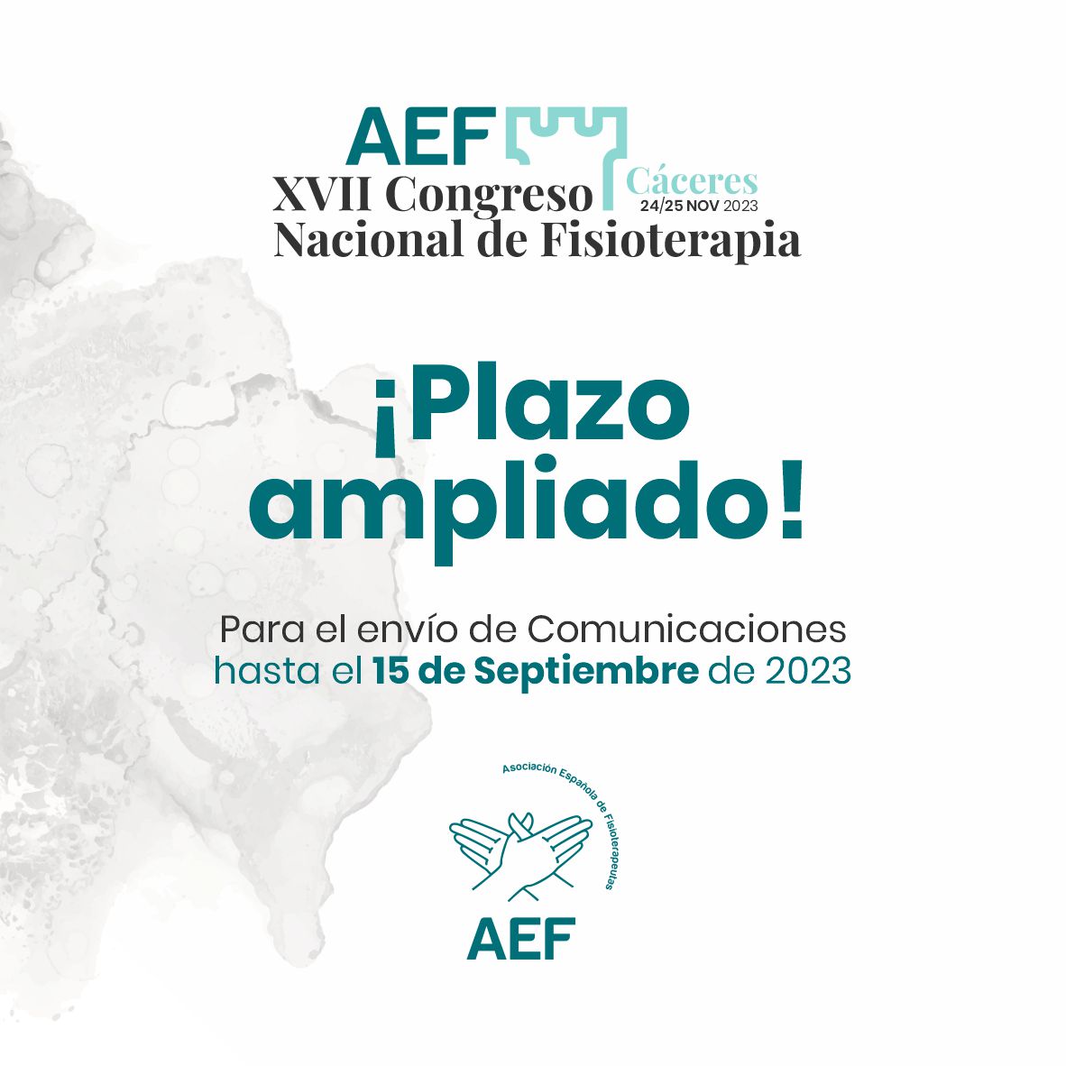 🆕Por petición popular hemos tenido que ampliar el plazo para presentar comunicaciones para nuestro #Congreso #ahoraespecialidadesfisioterapia.
Gracias a todos nuestros compañeros por la gran acogida del evento nacional de referencia de la #fisioterapia 🇪🇸 ¡TE ESPERAMOS!