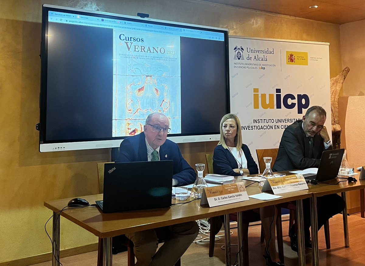 Cerramos el segundo día de Curso de Verano con las ponencias de D. Carlos García Valdés  y D. Manuel Marchena.
<a href="/IUICP/">IUICP</a> 
#CienciayPolicía
#Derecho
<a href="/UAHes/">Universidad Alcalá</a>