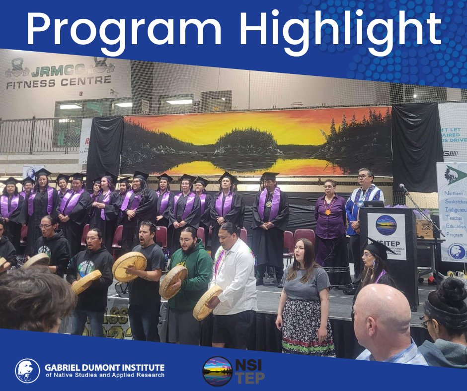 gdins_org's tweet photo. We're excited to celebrate the first ever Northern Saskatchewan Indigenous Teacher Education Program (NSITEP) graduating class of 2023! 🥳👏🎉Read more about the ceremony here: https://t.co/86vsKgZqsv
#sask #highereducation #NSITEP #Métis #success https://t.co/vBDrGxa9mw