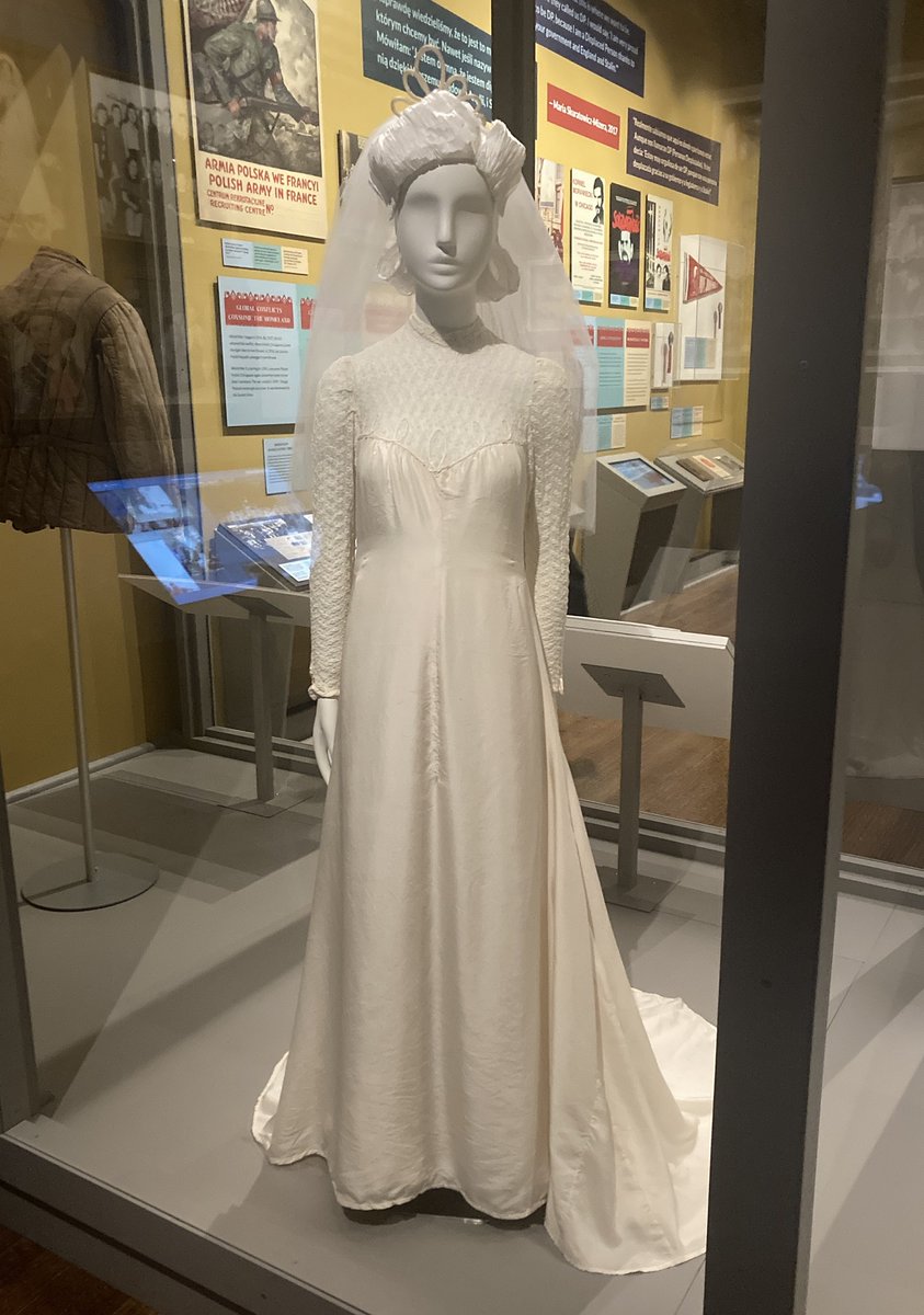 ChicagoMuseum's tweet photo. New on the blog: mount maker Michael Hall writes about preparing Wiesława “Jane” Lippert's wedding gown (1947) for display in #BackHomeCHM. She married Richard Wyrwa in post-WWII Germany, & a local seamstress made the dress from a US military parachute. https://t.co/SVUoOaqpWz https://t.co/gjRbH3XaV7