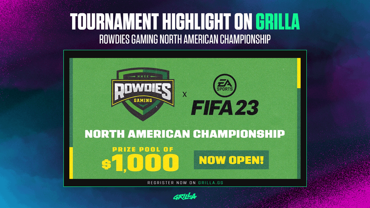 Grilla (@grilla) on Twitter photo It's about to get ROWDIE on #Grilla!
Sign up today for the <a href="/RowdiesGG/">Rowdies Gaming</a> North American Championship for FIFA 23 on Grilla! Sign ups close at 11:59 PM EST on Friday July 7th!
LINK: grilla.gg/g/rowdiesnac
#GetGreat #FIFA23 #RowdiesGaming It's about to get ROWDIE on #Grilla!
Sign up today for the <a href="/RowdiesGG/">Rowdies Gaming</a> North American Championship for FIFA 23 on Grilla! Sign ups close at 11:59 PM EST on Friday July 7th!
LINK: grilla.gg/g/rowdiesnac
#GetGreat #FIFA23 #RowdiesGaming