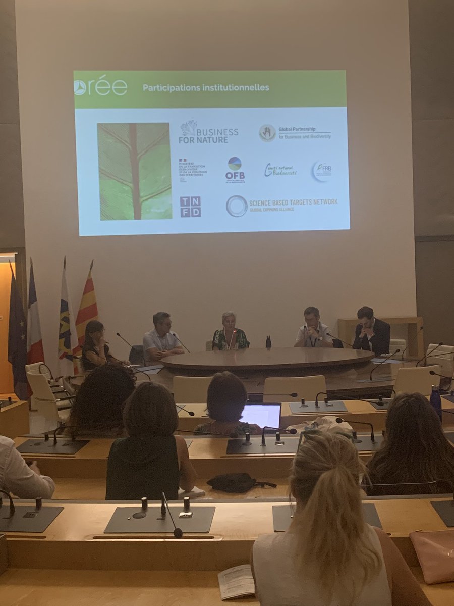 Atelier « Mesurer et réduire ses impacts sur la biodiversité », animé par Sylvie Gillet avec Eric Divet, Aurélien Gueldry, Stéphane Laclau-Pourret et Valérie Collin.